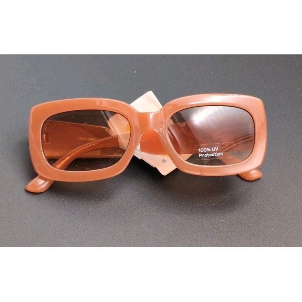 Women's Plastic Angular Square Sunglasses A New Day orange